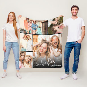 Couverture Polaire Cute Besties Script Meilleure Amie Photo