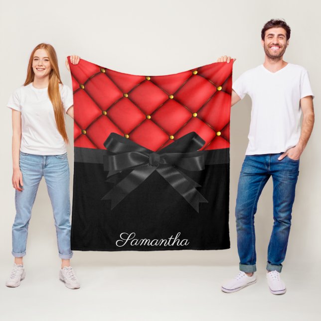 Couverture Polaire Cute black Bow (En situation)