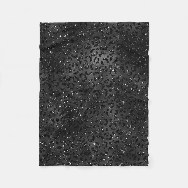 Couverture Polaire Cute Black Cheetah Leopard Motif d'impression (Devant)