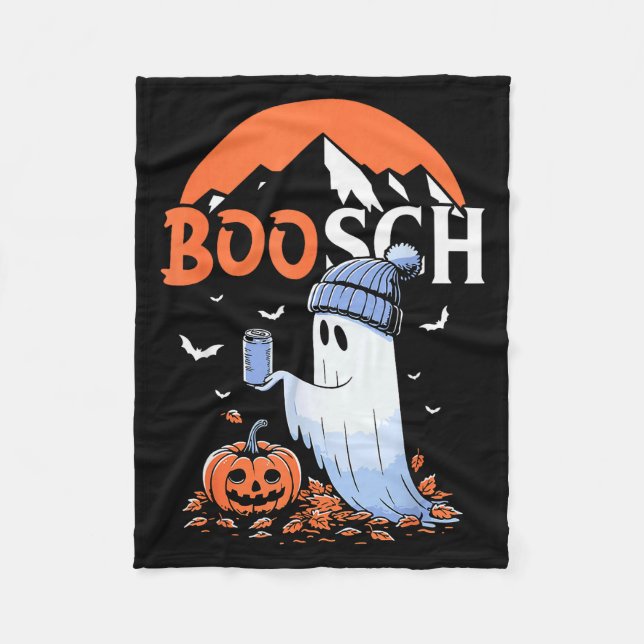 Couverture Polaire Cute Boo Ghost Halloween Pumpkin Beer Drinking Sok (Devant)