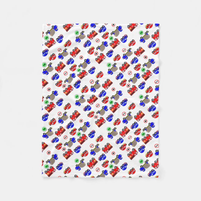 Couverture Polaire Cute Boys Jouets Voitures Camions Moteurs de feu C (Devant)