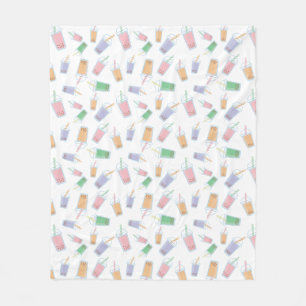 Couverture Polaire Cute Bubble Thé Motif Pastel Couleurs Douces Bébé