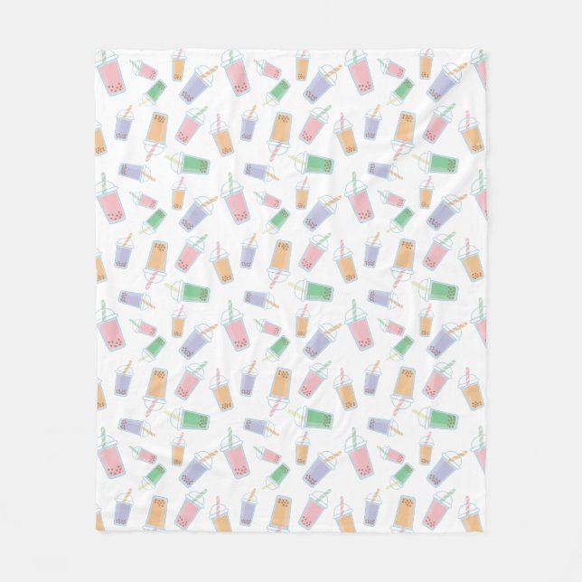 Couverture Polaire Cute Bubble Thé Motif Pastel Couleurs Douces Bébé (Devant)