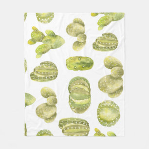 Couverture Polaire Cute Cactus, Aquarelle Décor Sans Couleur.