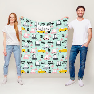Couverture Polaire Cute Cars Blanche polaire, Moyen