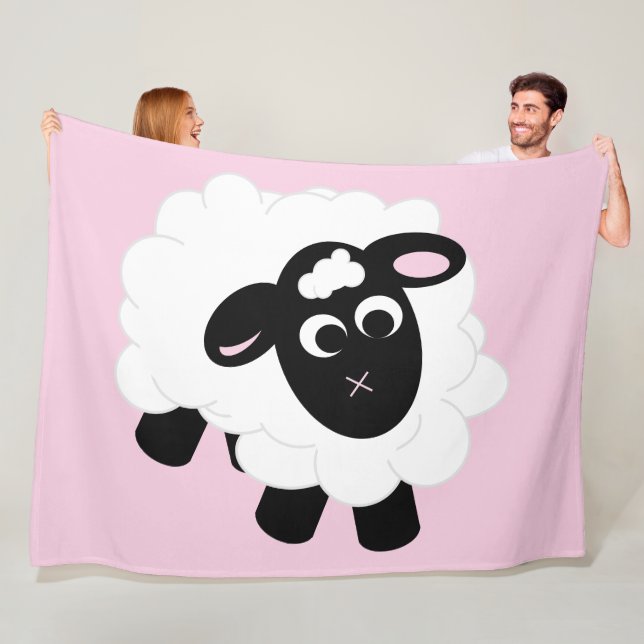 Couverture Polaire Cute cartonnerie Mouton Toison Blanche (En situation)