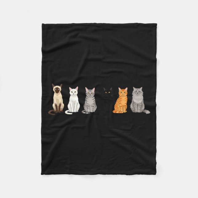 Couverture Polaire Cute Cartoon Cats For Cat Lovers Funny Cat Breed  (Devant)