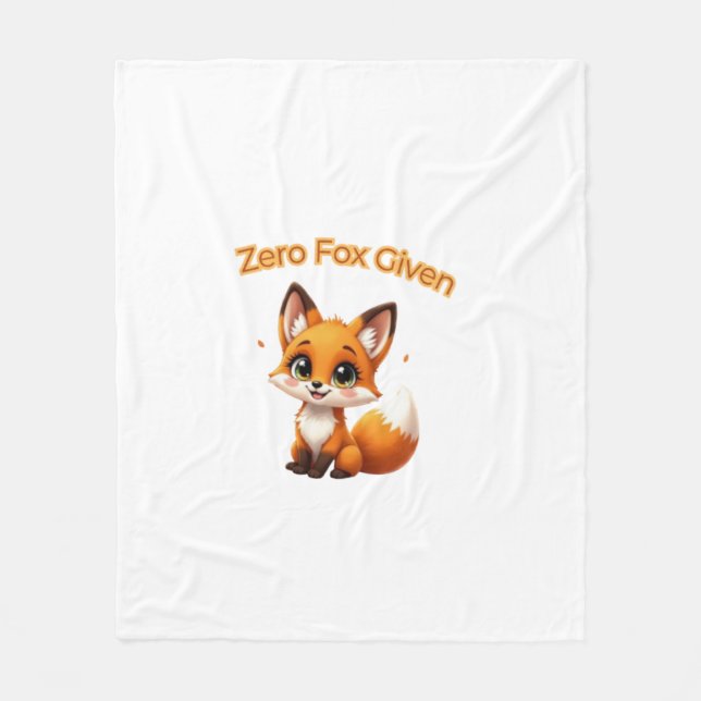 Couverture Polaire Cute Cartoon Fox – Adorable Kawaii Style (Devant)