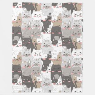 Couverture Polaire Cute Cats Blanche polaire