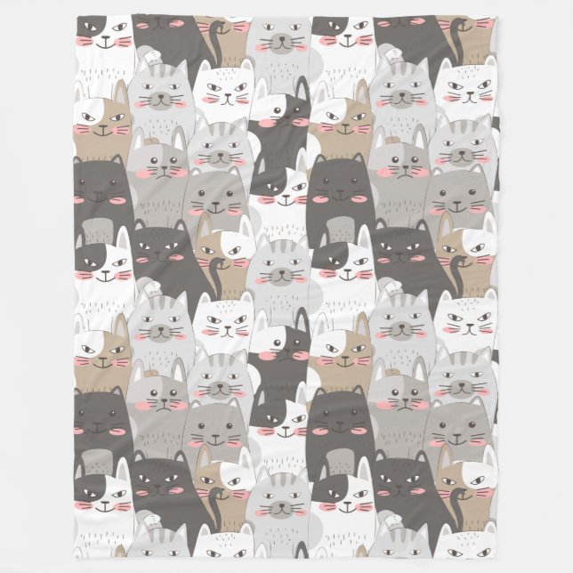 Couverture Polaire Cute Cats Blanche polaire (Devant)