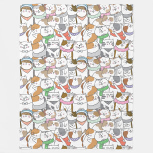 Couverture Polaire Cute Cats Blanche polaire