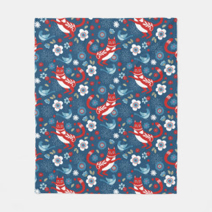 Couverture Polaire Cute Chat Motif Blanche polaire