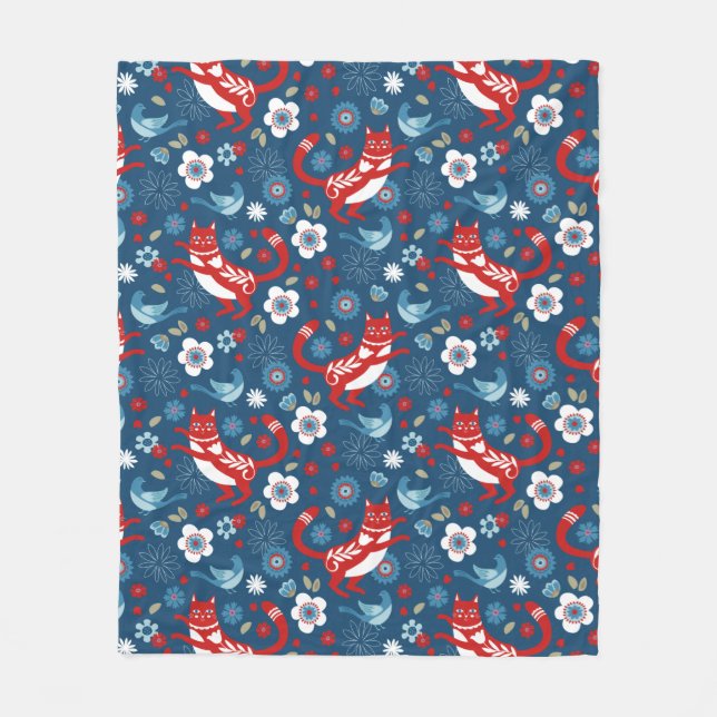 Couverture Polaire Cute Chat Motif Blanche polaire (Devant)