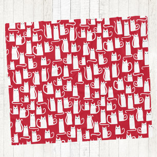 Couverture Polaire Cute Chat Rouge et Blanc Festif