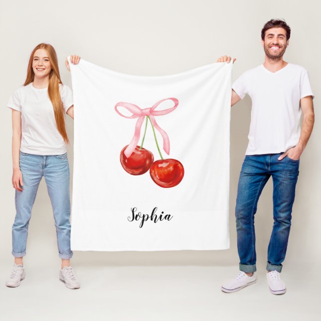 Couverture Polaire Cute Cherry Coquette Baby Blanket (En situation)