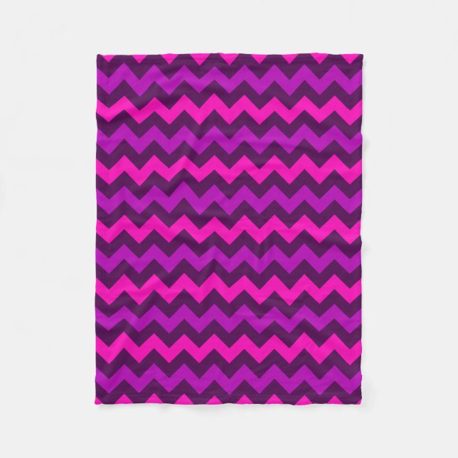 Couverture Polaire Cute Chevrons Violets Rose Petite Blanche En Toiso (Devant)