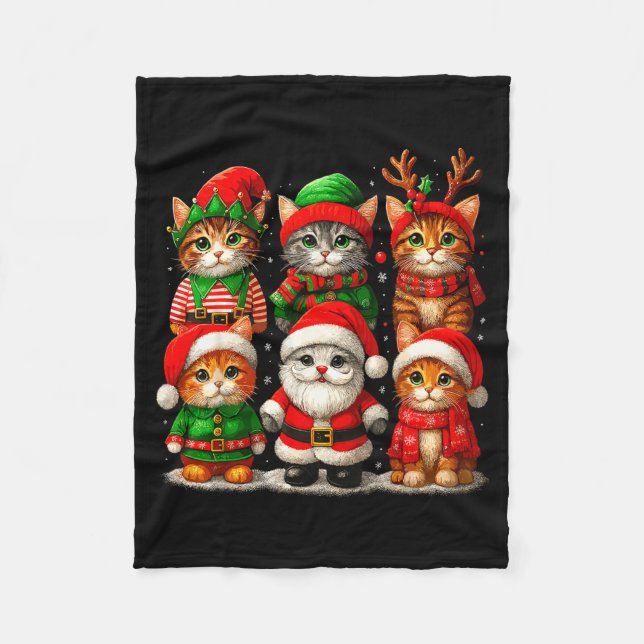 Couverture Polaire Cute Christmas Cats  (Devant)