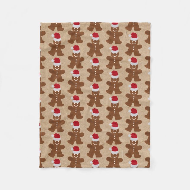 Couverture Polaire Cute Christmas Gingerbread Homme Cookies Kraft (Devant)