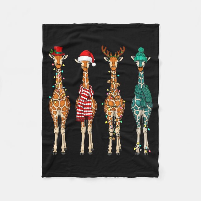 Couverture Polaire Cute Christmas Giraffe Funny Animal Lover Gift Kid (Devant)