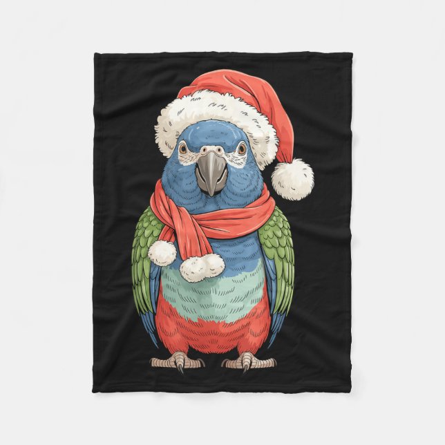 Couverture Polaire Cute Christmas Onus Parrot Santa Bird Lovers  (Devant)