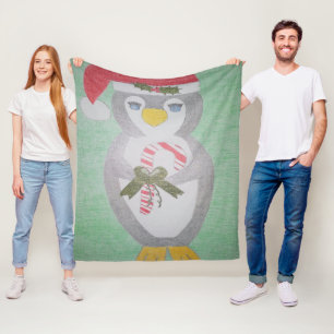 Couverture Polaire Cute Christmas Penguin