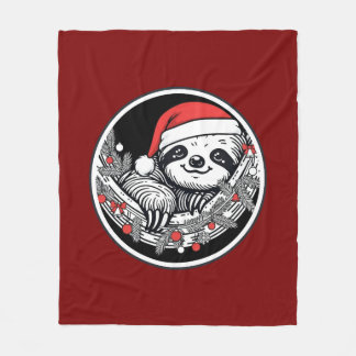 Couverture Polaire Cute Christmas Sloth Blanket