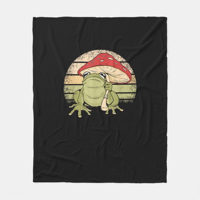 Couverture Polaire Cute Cottagecore Aesthetic Frog Mushroom Goblincor (Devant)