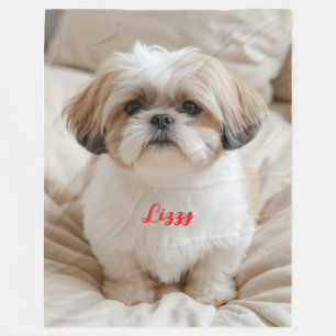 Couverture Polaire Cute Cute Shih Tzu Personnalisé