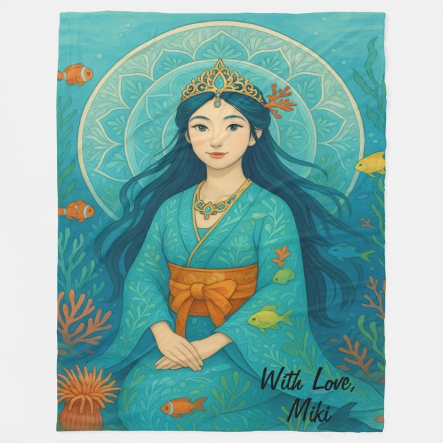 Couverture Polaire Cute Cute Whismusical Underwater Princesse (Devant)
