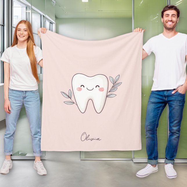 Couverture Polaire Cute Dental Personalized Pink (Créateur téléchargé)
