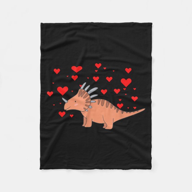 Couverture Polaire Cute Dinosaur Shirt For Valentines Day _ Tricerato (Devant)