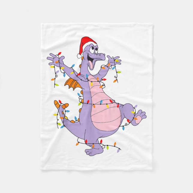 Couverture Polaire Cute Dragon Christmas Lights Santa Hat Animal Men  (Devant)