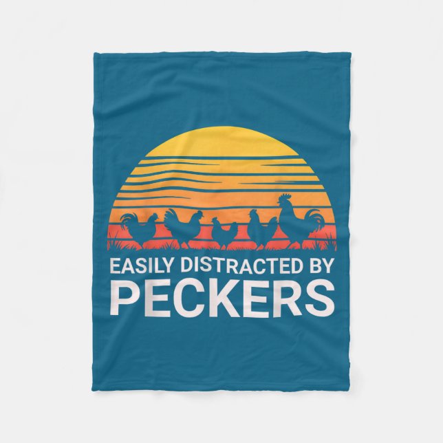 Couverture Polaire Cute Easily Distracted Peckers Farmer Lover (Devant)