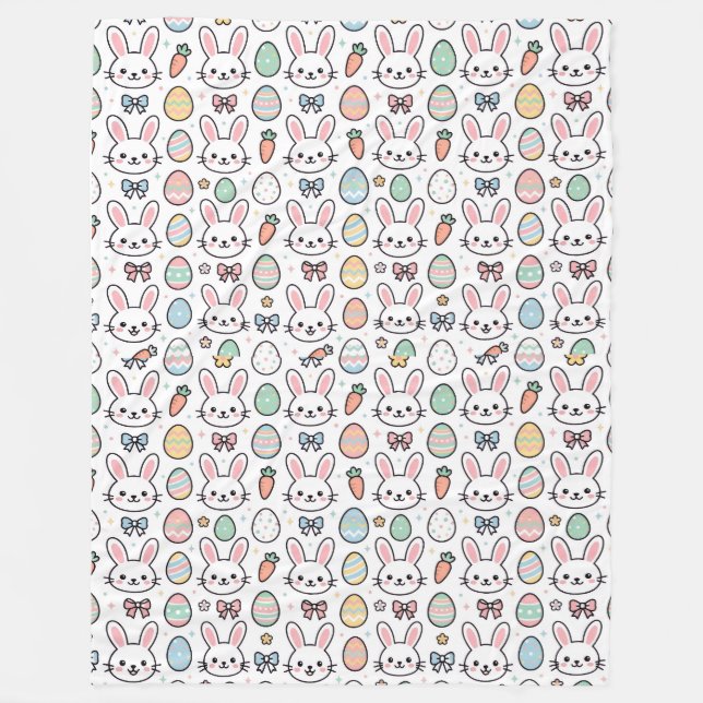 Couverture Polaire Cute Easter Bunny Baby Blanket (Devant)