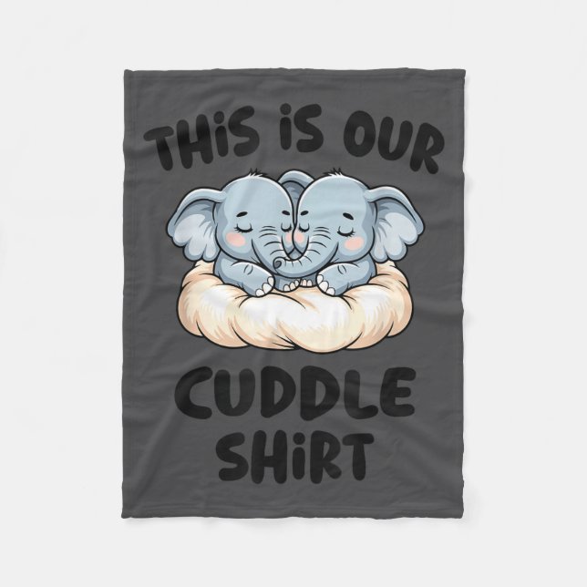 Couverture Polaire Cute Elephant Couple This Is Our Cuddle  (Devant)