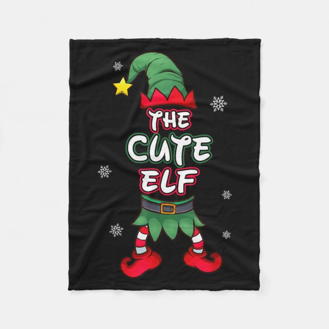 Couverture Polaire Cute Elf Christmas Pajamas Pjs Matching Family Gro (Devant)