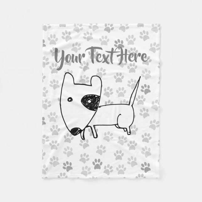 Couverture Polaire Cute English Bull Terrier (Devant)