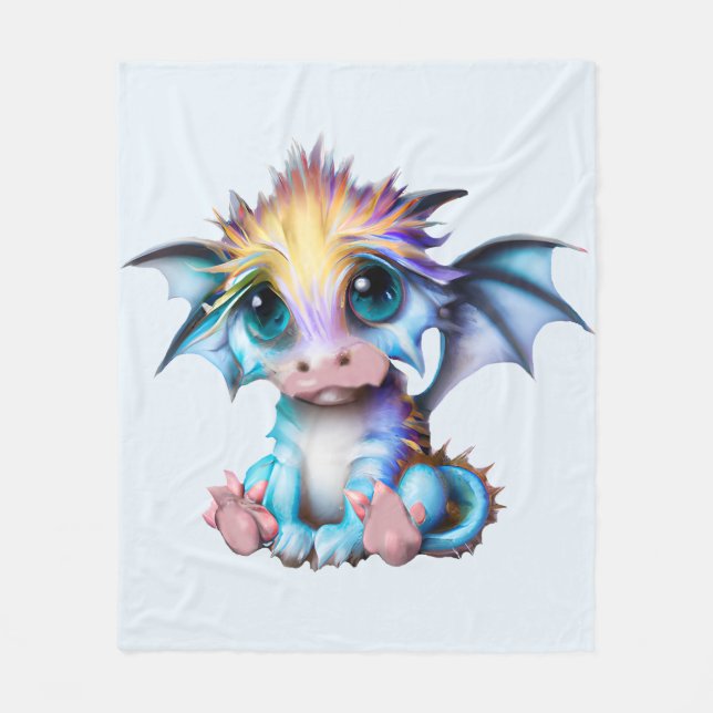 Couverture Polaire Cute et adorable Kawaii Baby Dragon (Devant)