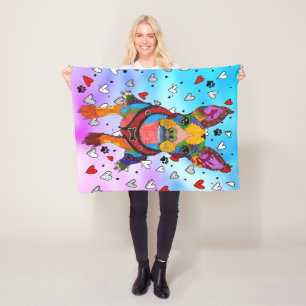 Couverture Polaire Cute et colorée Boston Terrier Fleece Blanket