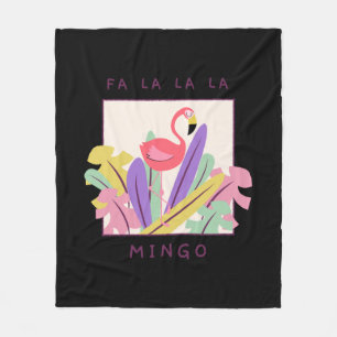 Couverture Polaire Cute Fa La Mingo Noël Falala Flamant rose de neige