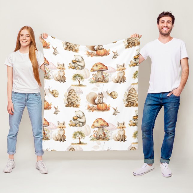 Couverture Polaire Cute Fairy Woodland Motif animal (En situation)