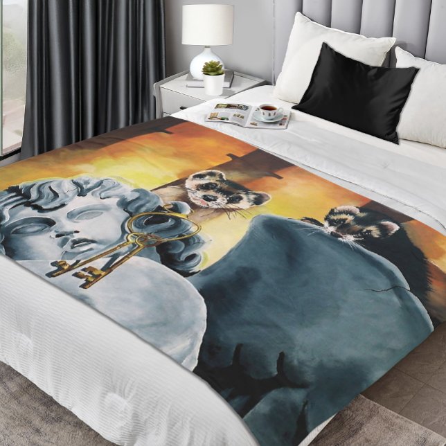 Couverture Polaire Cute Ferret Keys Cherub (Créateur téléchargé)