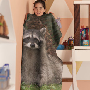Couverture Polaire Cute Forest Raccoon Photo Faune