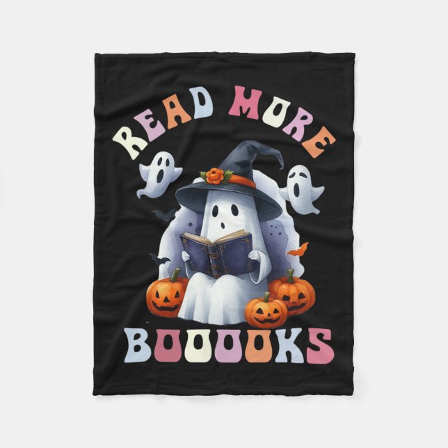 Couverture Polaire Cute Ghost Book Lire plus Livres Drôle Enseignants (Devant)