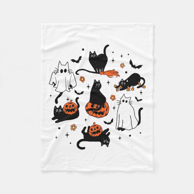 Couverture Polaire Cute Ghost Chat Funny Halloween Costumes de tenue  (Devant)