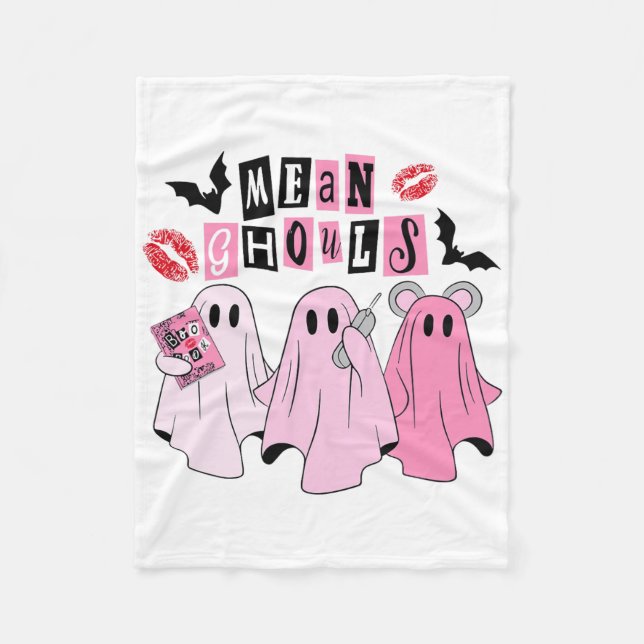 Couverture Polaire Cute Ghost Moyenne Ghouls Amusants Costume Hallowe (Devant)