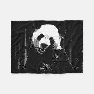 Couverture Polaire Cute Giant Panda Ours avec savoureux Feuilles Bamb