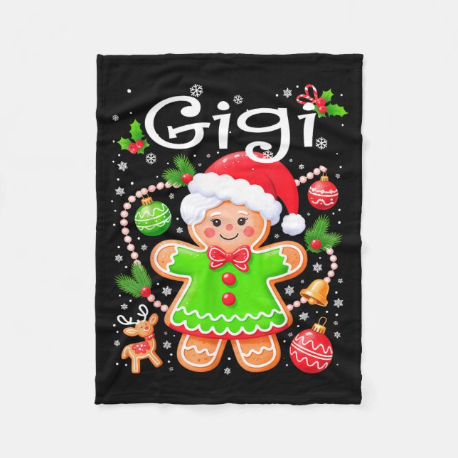 Couverture Polaire Cute Gigi Gingerbread Family Matching Christmas Co (Devant)