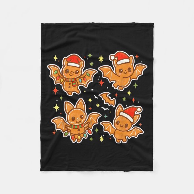 Couverture Polaire Cute Gingerbread Bats Soky Christmas Cookie Graphi (Devant)