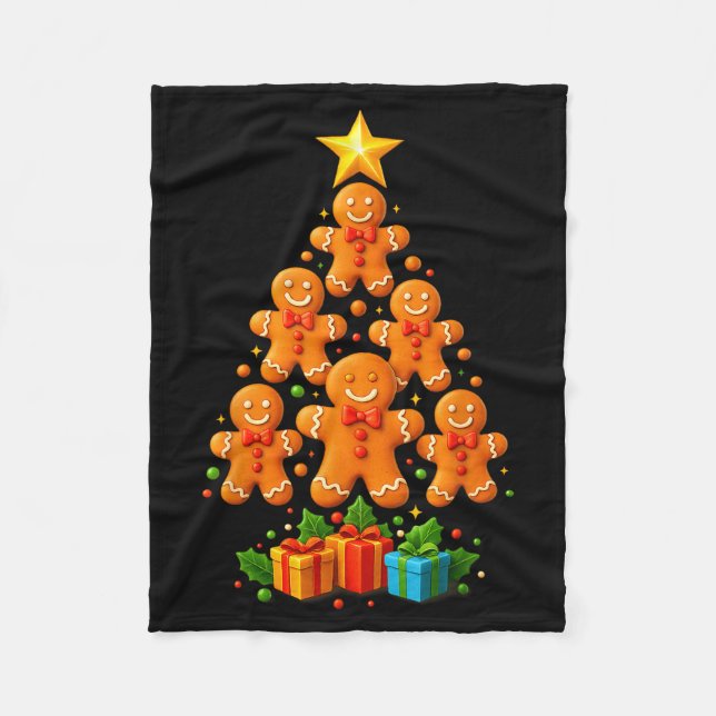 Couverture Polaire Cute Gingerbread Christmas Tree Holiday Funny Xmas (Devant)